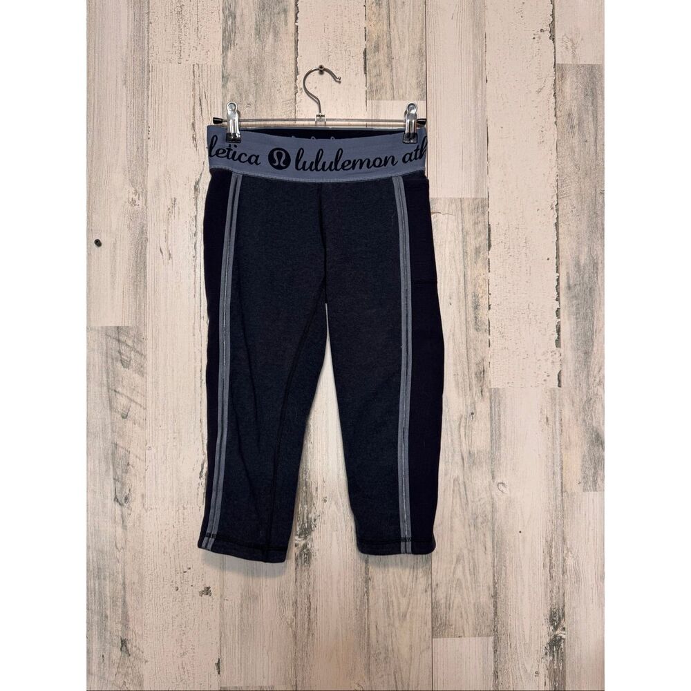 Lululemon Athletica Astro Crop Leggings Womens Size 4 Dark Gray Charcoal Cropped